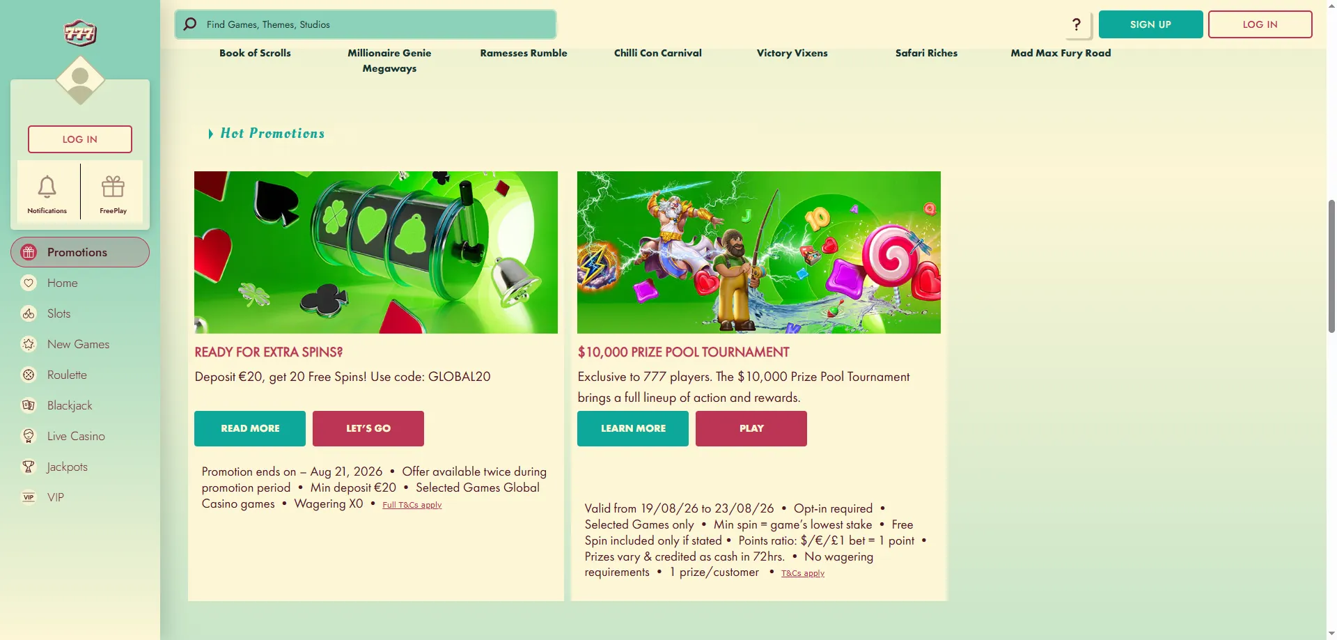777 Casino welcome bonus INR 18000 plus free spins offer