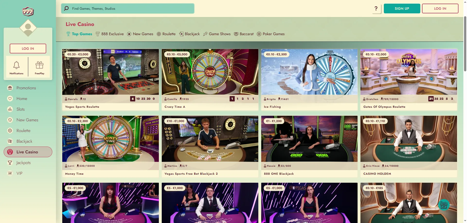 777 casino live casino and popular jackpot slot games — real money play