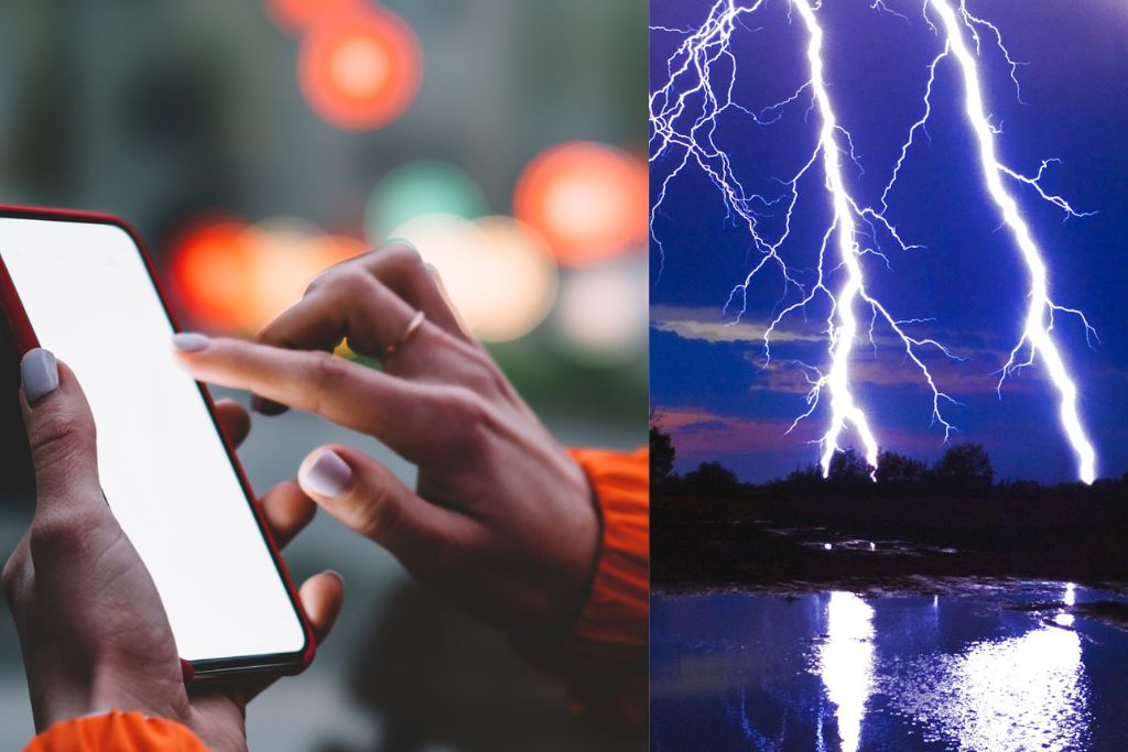 Smartphone Tips never use smartphone when lightning in Rain