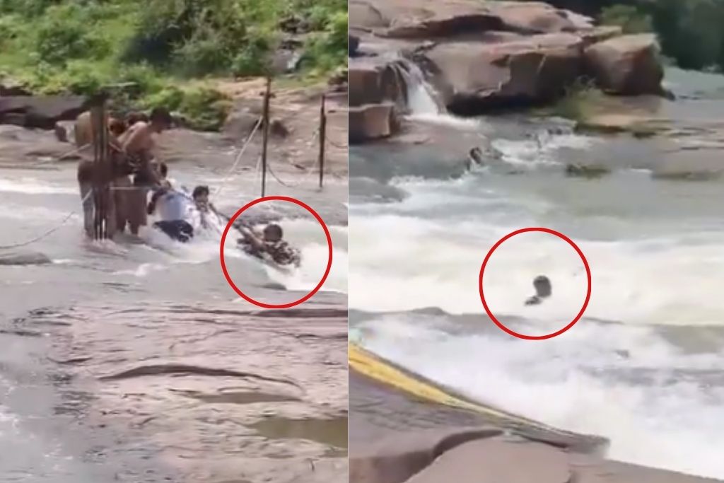 Viral video waterfall Accident