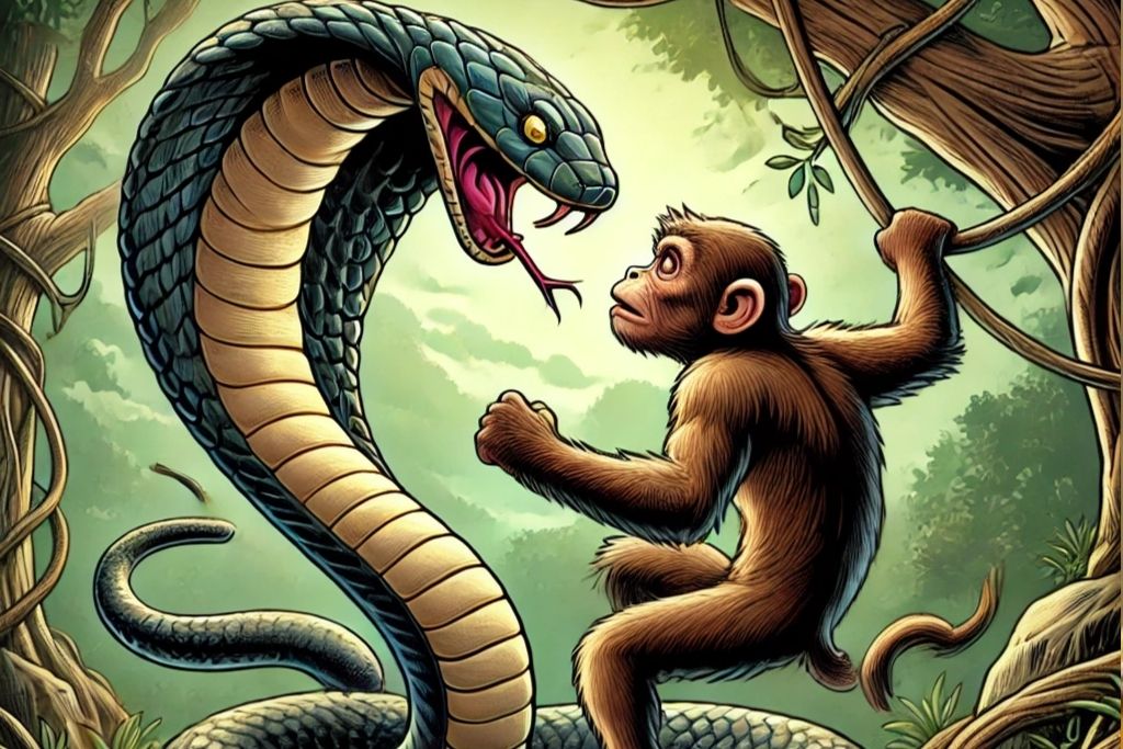 Monkey vs Cobra: बंदर के सामने आ गया खतरनाक कोबरा, करने लगा डंसने की कोशिश, देखिए क्या हुआ